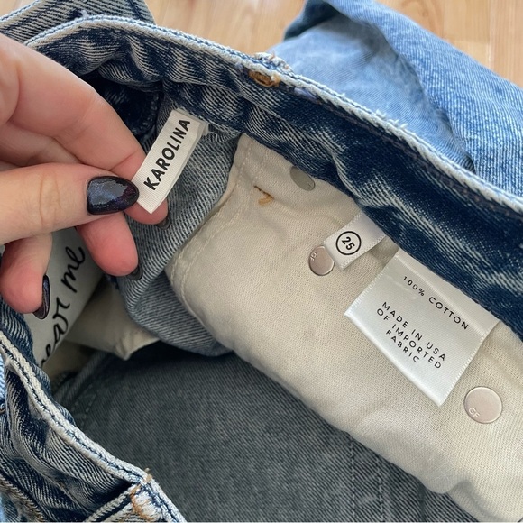 GRLFRND Karolina High Rise Distressed Days Like This Blue Wash Skinny Jeans 25 - Picture 10 of 12